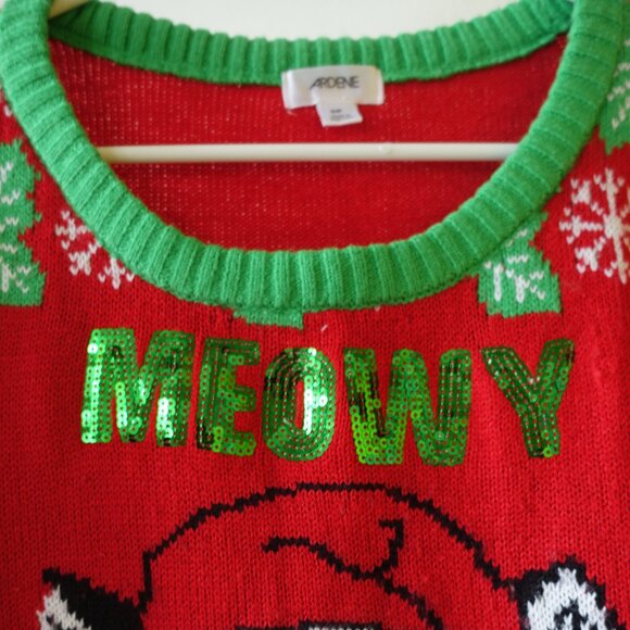 Ardene Meaowy Ugly Christmas Sweater Cat lady Xmas S SM Small - Picture 15 of 15